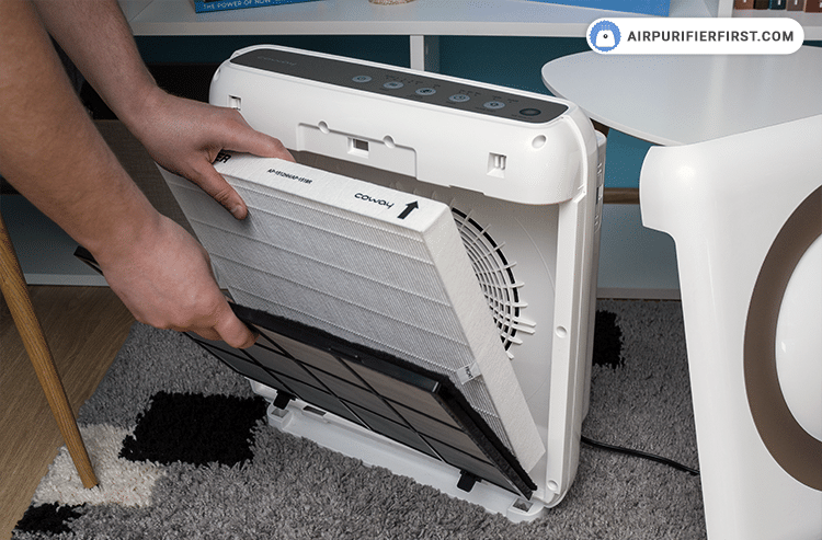 Take old filters out of the air purifier.