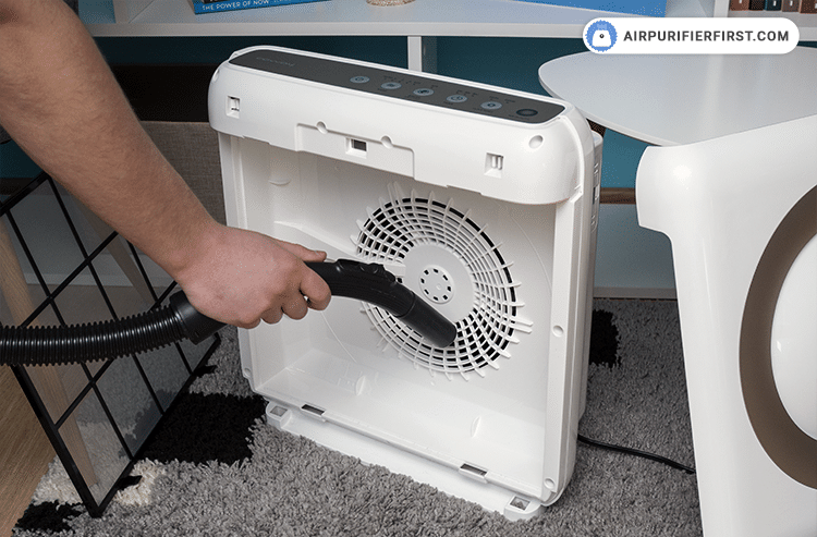 Use a vacuum cleaner and clean the inside of the air purifier to remove dust and other particles inside the device.