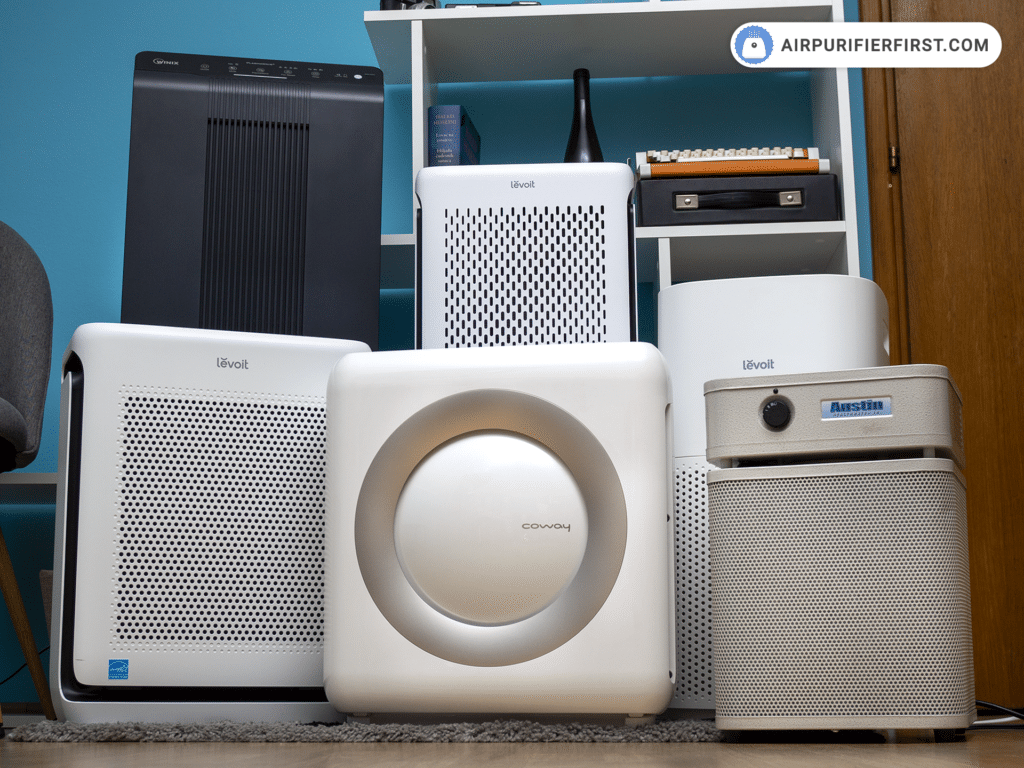 The best six air purifiers placed side by side